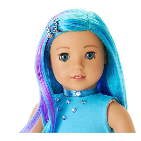 American Girl December BIRTHSTONE CHOKER Necklace Blue Beauty Topaz Accessory - Picture 5 of 8